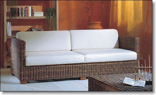 Rattansofa, Korbsofa Breton - Premium Qualitt aus Italien