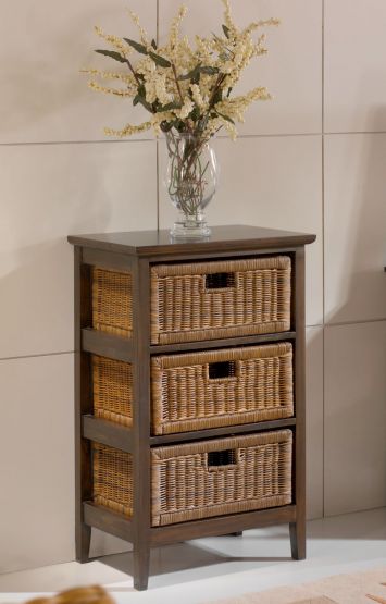 Rattanregal mit 3 Schben