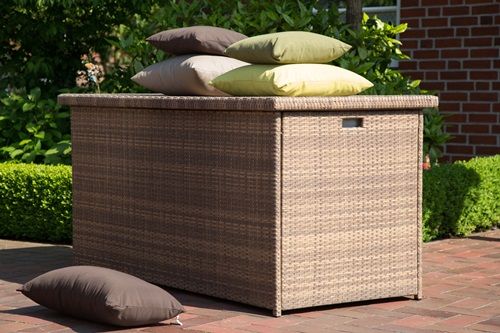 Rattan Kissentruhe Gartentruhe Protect