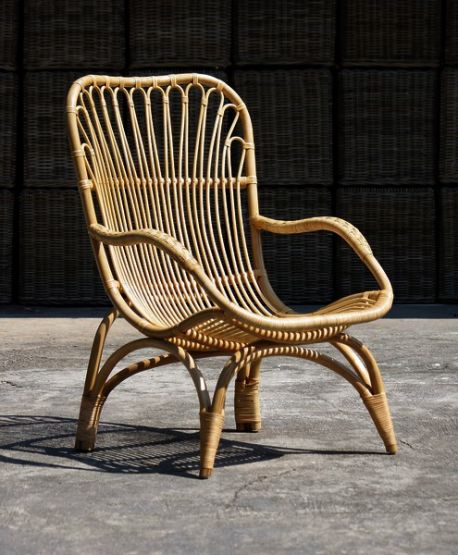 Rattan-Armlehnstuhl  Retro-Style