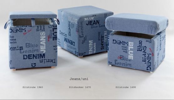 Sitzhocker, Sitzbank, Truhe   Jeans