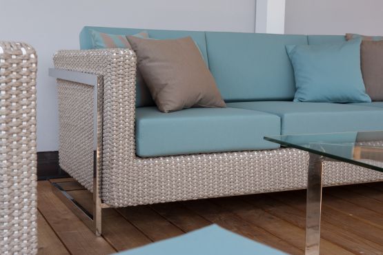Obsidian Loungegruppe grey-white  Sofa,2 Sessel, Tisch u.Hocker