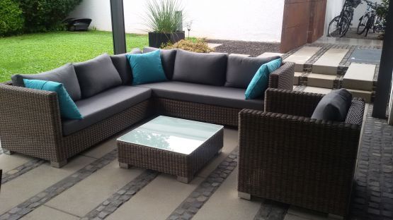 Lounge-Ecke Breton mit Sessel u. Hocker