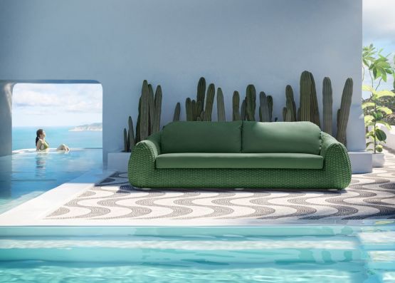 3-Sitzer Sofa Mandarin outdoor Rope