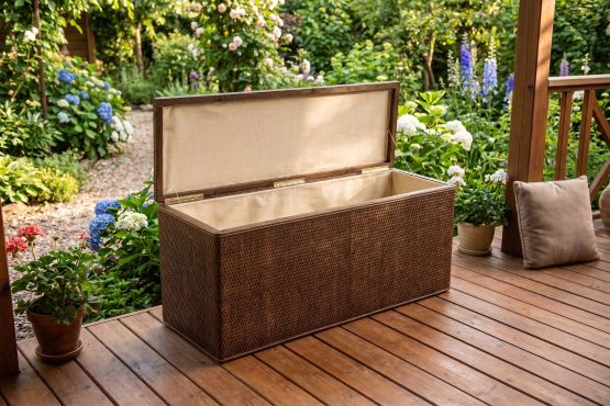 Gelegenheit -Sonderpreis !!  Gro�e Rattantruhe, Sitzbank, Kissentruhe, W�schetruhe ,Gartentruhe