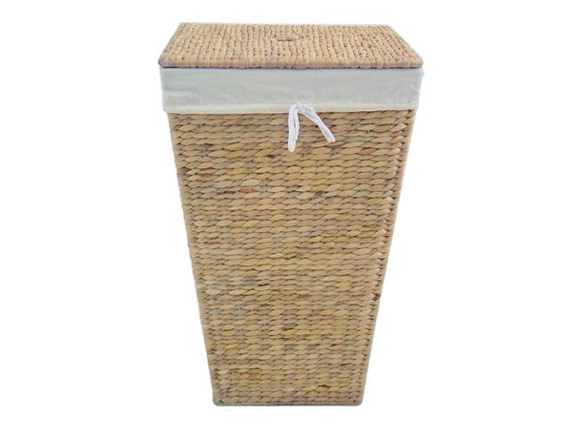Wäschebehälter aus Wasserhyazinthe, quadratisch