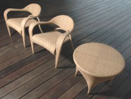 Rattan Gartentisch Theo over