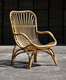 Rattan-Armlehnstuhl  Retro-Style