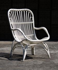 Rattan-Armlehnstuhl  Retro-Style