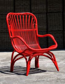 Rattan-Armlehnstuhl  Retro-Style