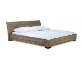 Rattanbett Barcelona kubu grey Standardhhe