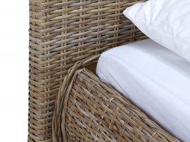 Rattanbett Barcelona kubu grey Standardhhe