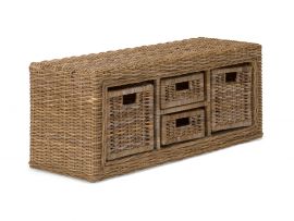 Rattanbett Barcelona kubu grey Standardhhe