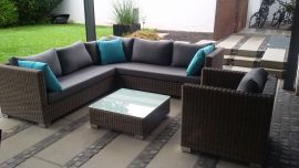 Lounge-Ecke Breton mit Sessel u. Hocker